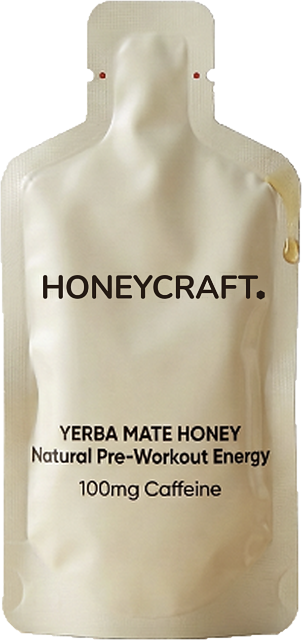 Honeycraft Yerba Mate Honey pouch, Natural Pre-Workout Energy, 100mg Caffeine